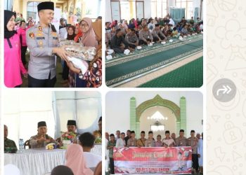 Polisi Bersama Masyarakat, Kapolres Simalungun Gelar Jumat Curhat & Jumat Berkah di Mariah Jambi, Tampung Keluhan hingga Bagikan Bansos.