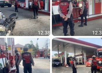 Sat Samapta Polres Pematangsiantar Patroli & Monitoring Pengisian BBM di SPBU.