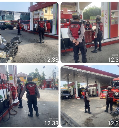 Sat Samapta Polres Pematangsiantar Patroli & Monitoring Pengisian BBM di SPBU.