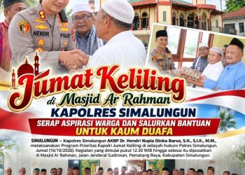 Jumat Keliling di Masjid Ar Rahman, Kapolres Simalungun Serap Aspirasi Warga & Salurkan Bantuan untuk Kaum Duafa.