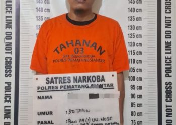 Polres Pematangsiantar Amankan Pria, Sita Sabu 1,13 Gram di Jalan Ercis.