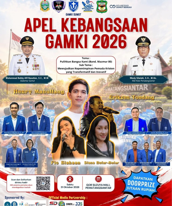 Di Ikuti 33 Kabupaten & Kota Se Sumut, GAMKI Gelar Apel Kebangsaan di Pematangsiantar.