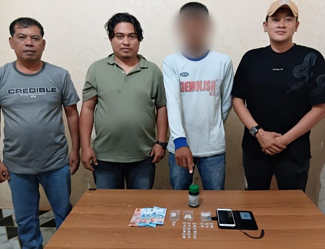 Operasi Sarang Narkoba, Polsek Dolok Batu Nanggar Ringkus Warga Bahung Huluan, Sita Sabu 3,55 Gram.