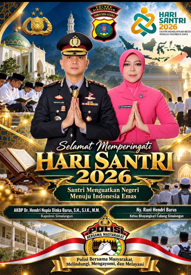 Polres Simalungun Ucapkan Selamat Hari Santri 2026, Tegaskan Komitmen Polri Humanis & Dekat Dengan Masyarakat.