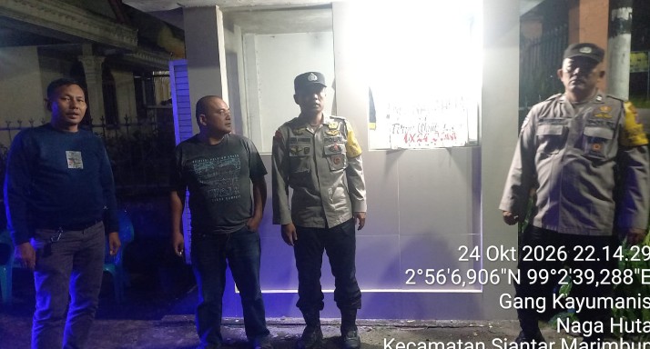 Polsek Siantar Marihat Himbau Petugas Jaga Pos Kamling Tingkatkan Ronda Malam.