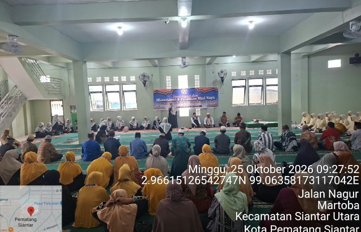 Bhabinkantibmas Polsek Siantar Utara Hadiri Silaturahmi & Pelatihan Bilal Mayit YPU Kecamatan Siantar Utara.