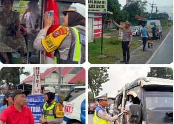 Hari Pertama Operasi Patuh Toba-2026, Satlantas Polres Simalungun Bagikan Stiker & Brosur Serta Beri Teguran Humanis di Simpang Rambung Merah.
