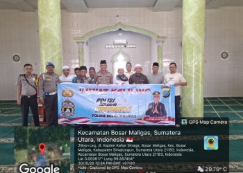 Polisi Bersama Masyarakat, Polsek Bosar Maligas Gelar Jumat Keliling di Masjid JAMI, Perkuat Silatuhrahmi & Pesan Kamtibmas.