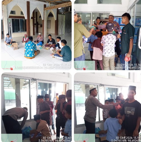 Polisi Bersama Masyarakat, Polsek Dolok Silau Gelar Jumat Berkah Di Masjid Jamik Saran Padang, Pererat Silaturahmi Dengan Jamaah.