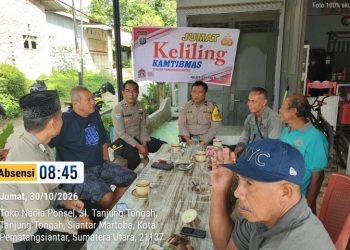 Polsek Siantar Martoba Laksanakan Jumat Keliling Kamtibmas di Jalan Tanjung Tongah.