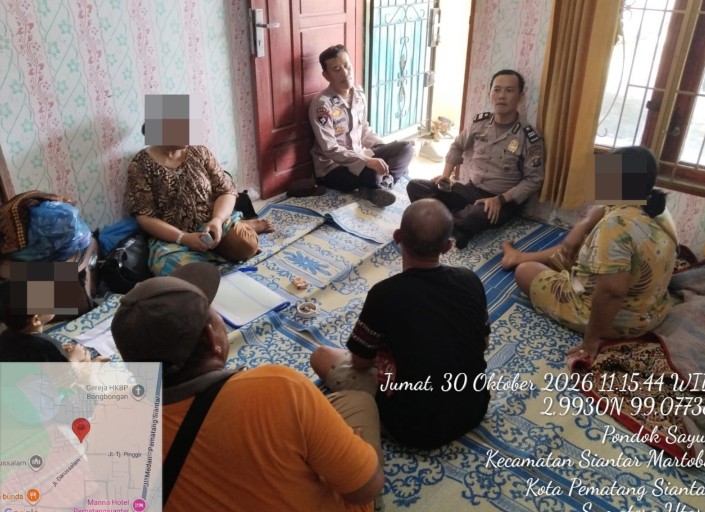 Polsek Sianțar Martoba Cek TKP Kesalahpahaman Keluarga di Perum Maranata.